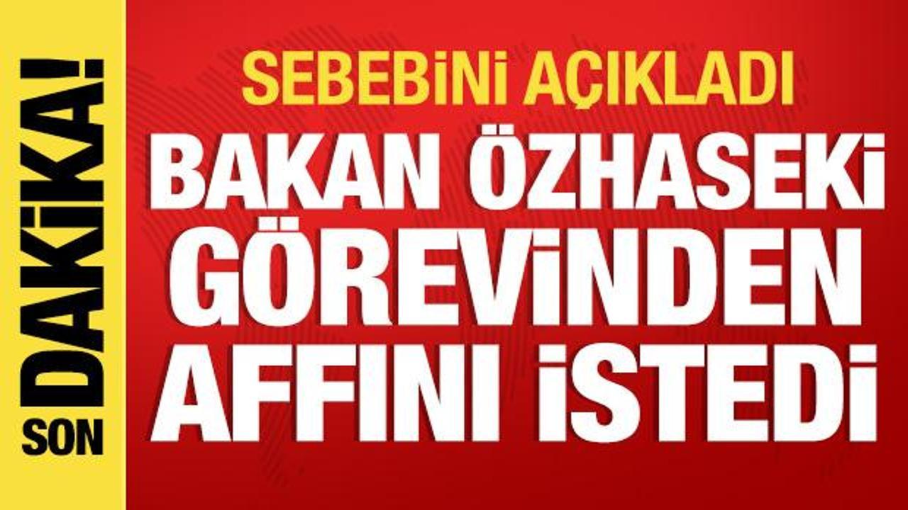 Bakan Özhaseki görevinden affını istedi
