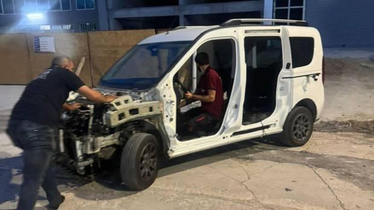 Bayram öncesi kiraladığı aracı Ankara'ya getirip parçalarken suçüstü yakalandı