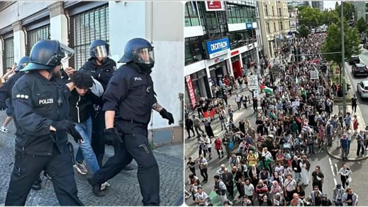 Berlin’de Filistin’e destek eyleminde çok sayıda gösterici gözaltına alındı