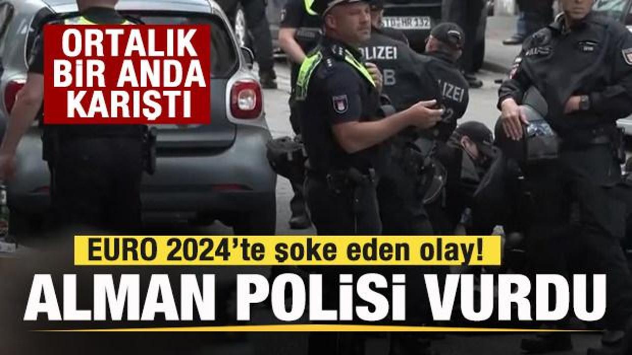 EURO 2024'te şoke eden olay! Ortalık bir anda karıştı! Alman polisi vurdu!