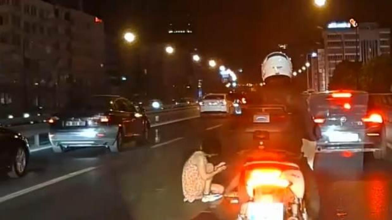 Korsan takside dehşet anları! Kadını araçtan attı
