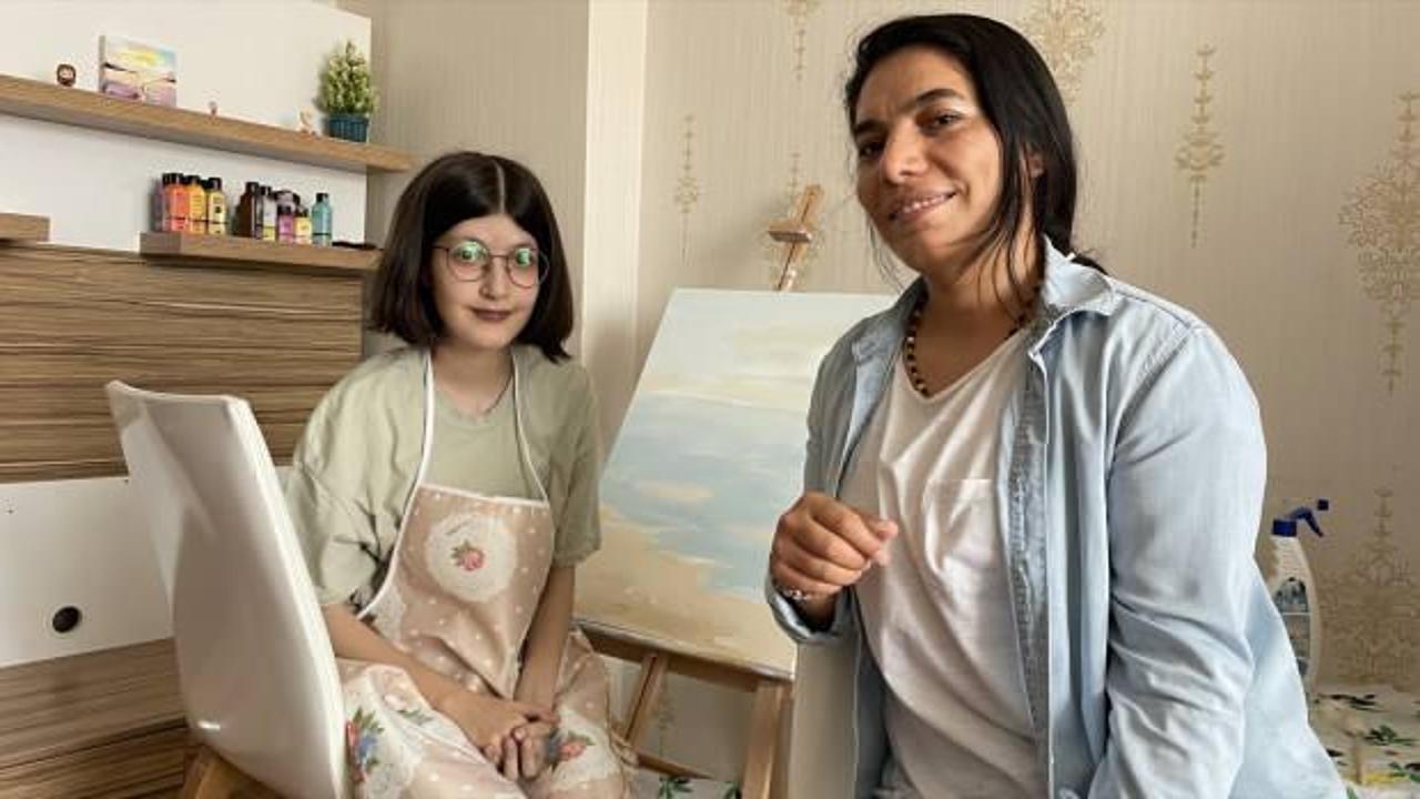 Resim yapmak ağır kalp hastalığıyla doğan Zeynep Sena'ya güç veriyor
